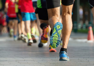 group running a race 