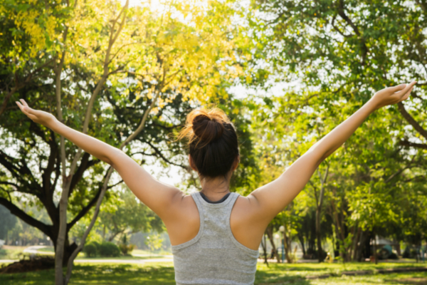happy woman in the sunshine