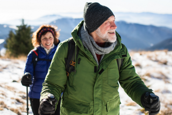 older couple hiking